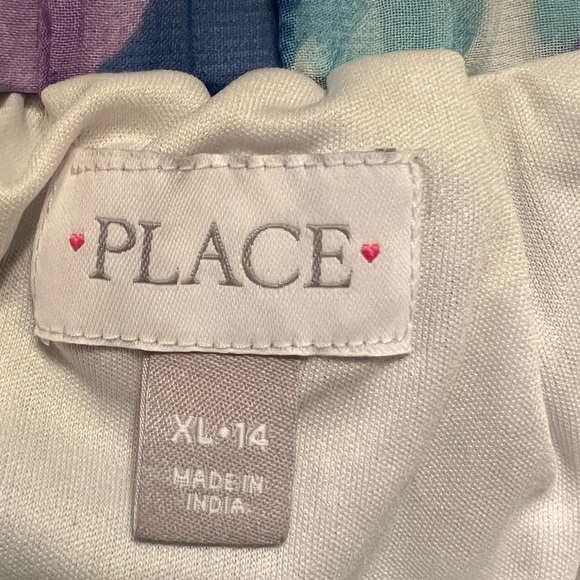 GIRL’S vibrant, floral, hi-lo, sheer (fully lined) skirt by The Place - Picture 4 of 4